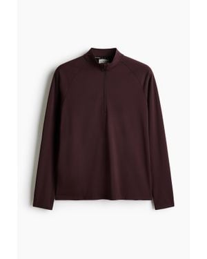 H&M T-shirt de sport midlayer à col zippé ThermoMoveTM - Rouge