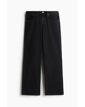 H&M Loose Straight High Jeans - Noir