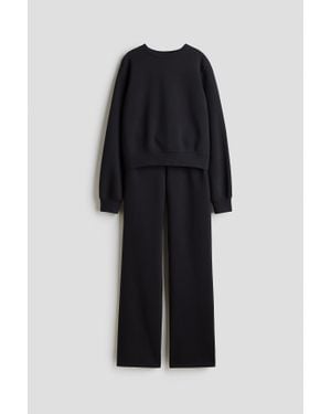 H&M Ensemble 2 Pièces En Molleton À L'Intérieur Brossé - Noir