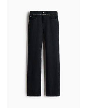 H&M Slim Straight Regular Waist Jeans - Noir