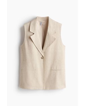 H&M Gilet sans manches en lin mélangé - Neutre