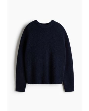 H&M Pull Oversize En Alpaga Mélangé - Bleu