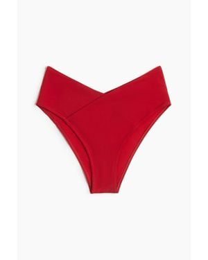 H&M Bas De Maillot High Rise Cheeky - Rouge