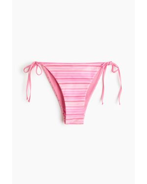 H&M Bas De Maillot Tanga À Nouer - Rose