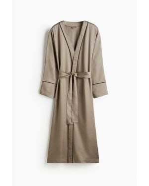 H&M Robe De Chambre En Satin - Neutre