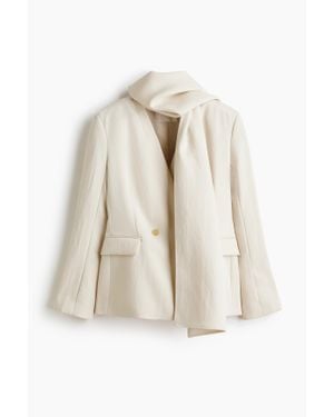 H&M Blazer Sans Revers Avec Écharpe - Neutre