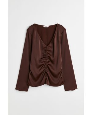 H&M Blouse Froncée - Marron