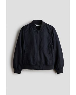 H&M Bomber En Lin Mélangé - Bleu