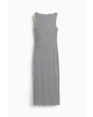 H&M Robe Midi En Jersey Côtelé - Gris