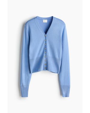 H&M Gilet En Maille Fine - Bleu