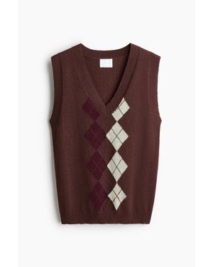 H&M Pull Sans Manches En Maille Jacquard - Violet