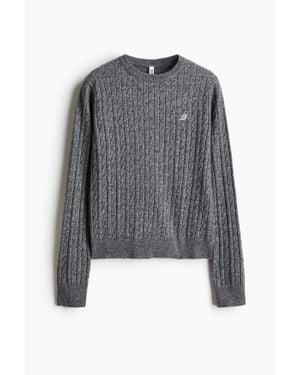 H&M Pull En Maille Torsadée - Gris