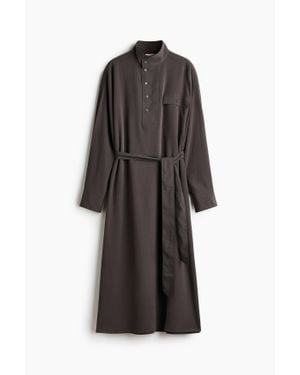H&M Robe À Manches Longues Avec Ceinture À Nouer - Multicolore