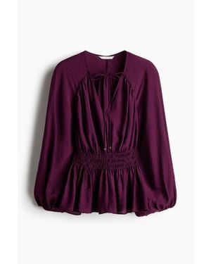 H&M Blouse smockée - Violet