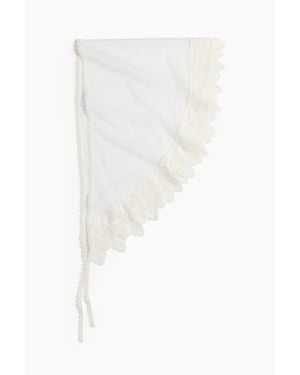 H&M Foulard En Mesh Avec Dentelle - Blanc