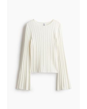 H&M Top En Maille Torsadée - Blanc