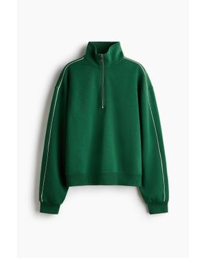H&M Sweat À Col Zippé - Vert