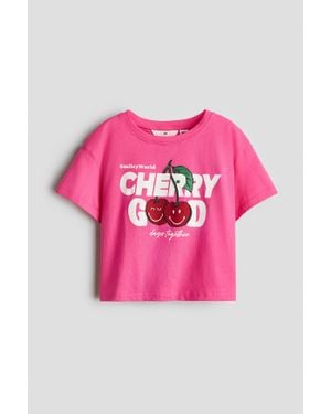 H&M T-Shirt Imprimé En Coton - Rose