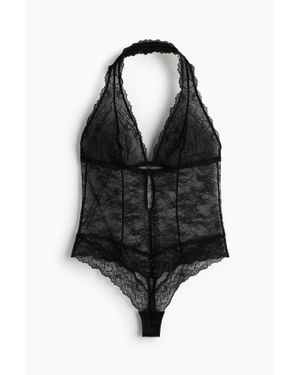 H&M Body String Dos Nu En Dentelle - Noir
