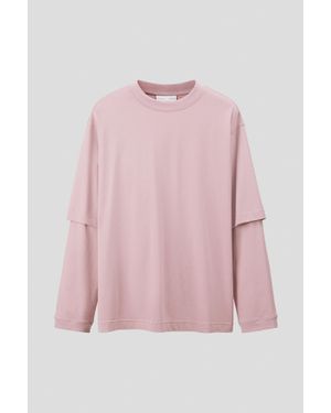 H&M T-shirt à effet superposé en coton pima - Rose
