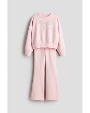 H&M Ensemble 2 Pièces Sweat Et Pantalon Jogger - Rose