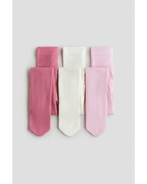 H&M Collants, Lot De 3 - Rose