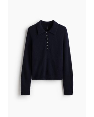 H&M Pull Façon Polo - Bleu