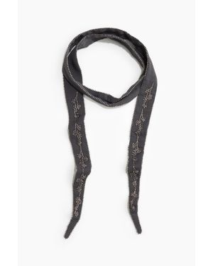 H&M Écharpe Ornementée En Mousseline - Noir