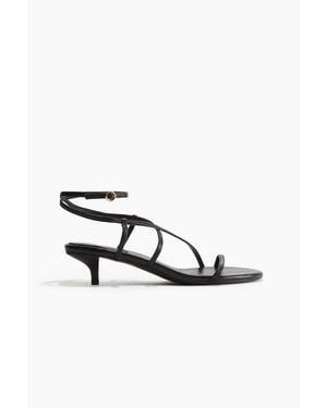 H&M Sandales en cuir avec talon kitten heel - Blanc