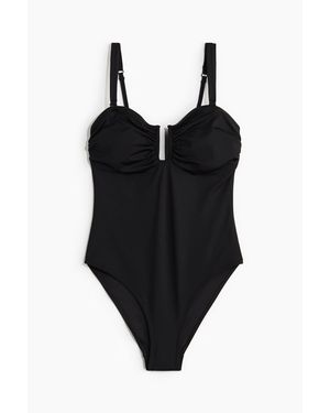 H&M Maillot De Bain Bandeau Paddé - Noir