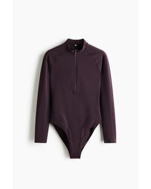 H&M Maillot De Natation À Manches Longues - Violet
