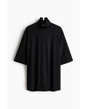 H&M Top En Coton Avec Col Double - Noir