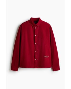 H&M Chemise Oxford Relaxed Fit - Rouge