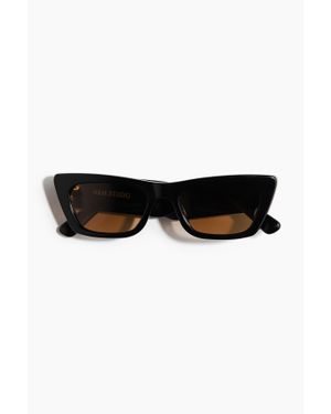 H&M Lunettes De Soleil Cat-Eye Allongées - Noir