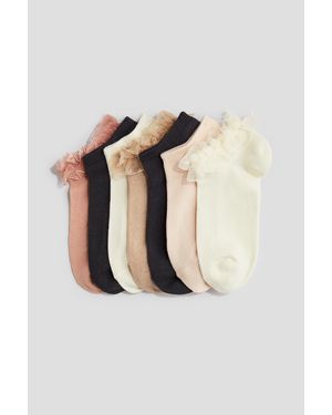 H&M Lot De 7 Paires De Socquettes - Noir
