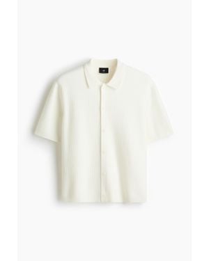 H&M Regular Fit Textured-Knit Shirt - Blanc