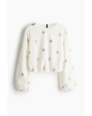 H&M Top en jersey froissé - Blanc