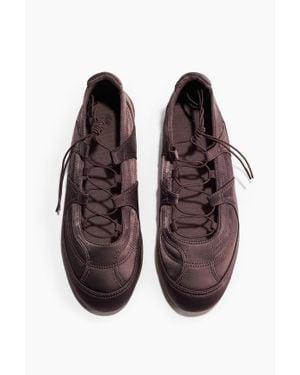H&M Ballerines à lacets en satin - Marron