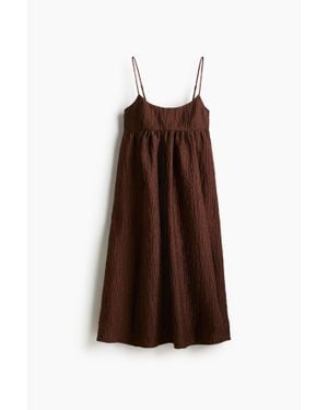 H&M Robe À Bretelles Fines En Tissu Jacquard - Marron