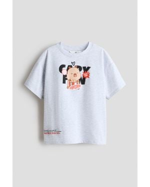 H&M T-Shirt En Coton Imprimé - Blanc