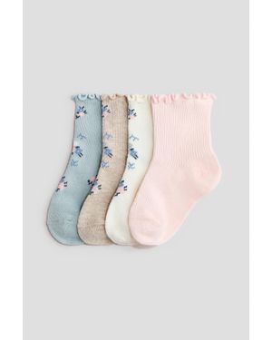 H&M Lot De 4 Paires De Chaussettes À Bord Surjeté - Multicolore