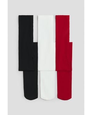 H&M Lot De 3 Collants - Rouge