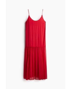 H&M Robe longue en mousseline - Rouge
