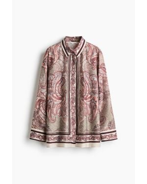 H&M Chemise Oversize En Viscose Mélangée - Rose