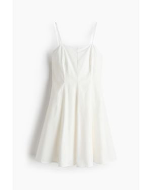 H&M Robe en popeline avec jupe évasée - Blanc