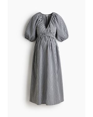 H&M MAMA Robe midi à manches ballon - Gris