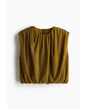 H&M Top En Mesh À Effet Drapé - Vert