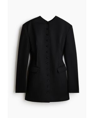 H&M Robe À Épaulettes En Laine Mélangée - Noir