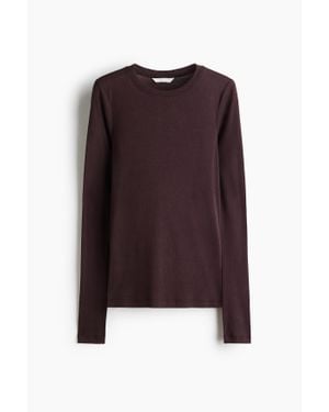 H&M Top en jersey de coton pima - Violet