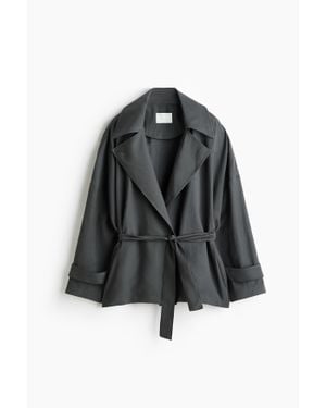 H&M Trench-coat court en lyocell mélangé - Noir